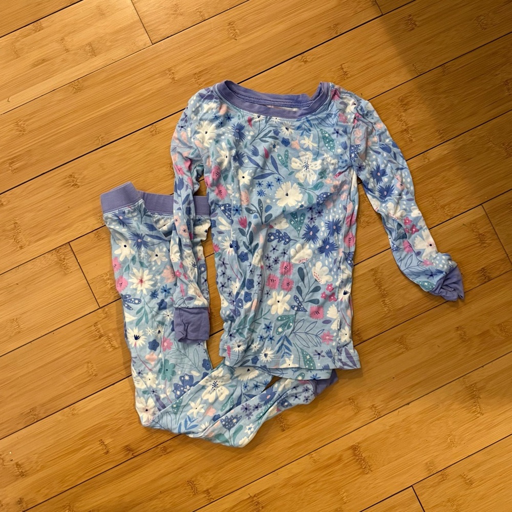 Little Sleepies Blue Floral Pajama 3T